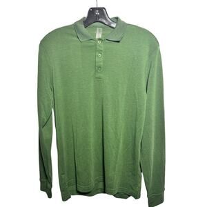 Outdoor Voices Men's Size XXS Birdie Long Sleeve Polo Greenwoods Green NWT